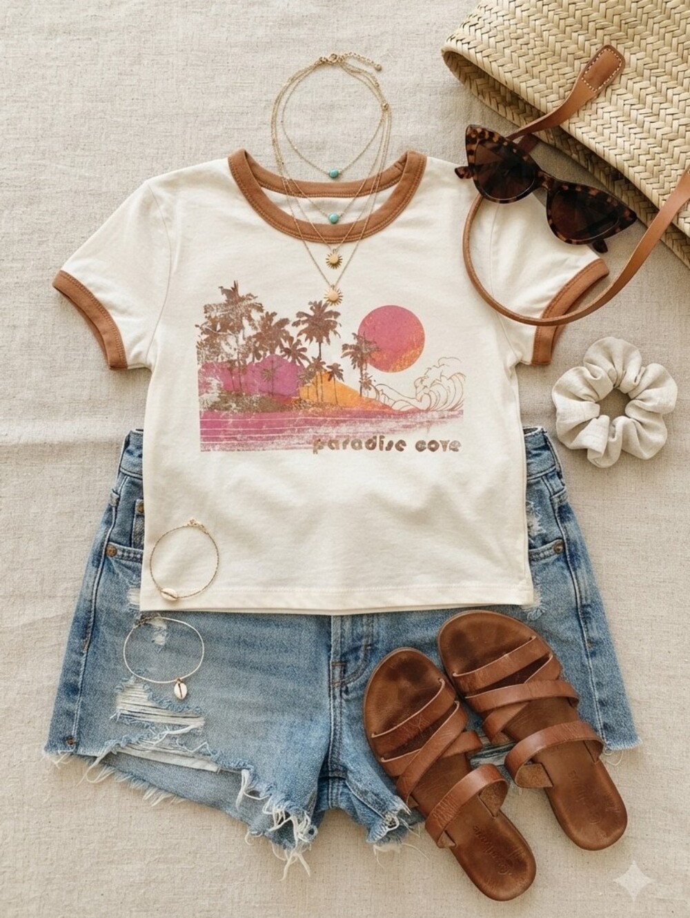 Arizona Jean Co. White Pink Graphic Short Sleeve Baby Tee